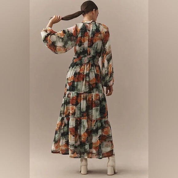 ANTHROPOLOGIE SOMERSET COLLECTION
Long-Sleeve Mock-Neck Chiffon Maxi Dress M - Picture 2 of 4